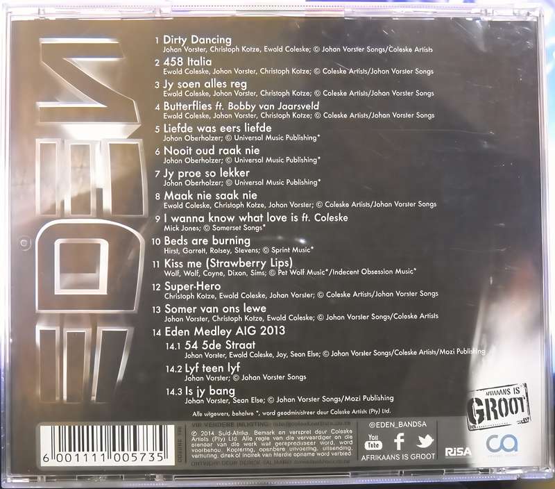 EDEN nooit oud raak nie CD
