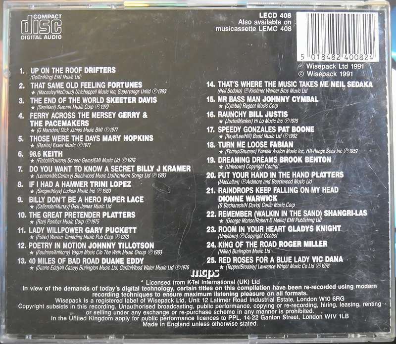 SOUNDS OF THE 60's Rock Era CD