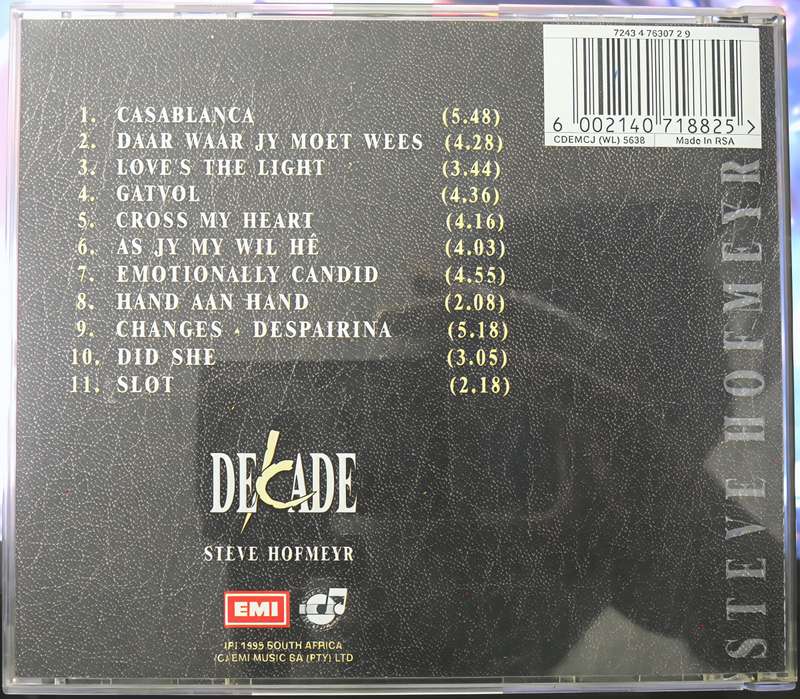 STEVE HOFMEYR decade CD