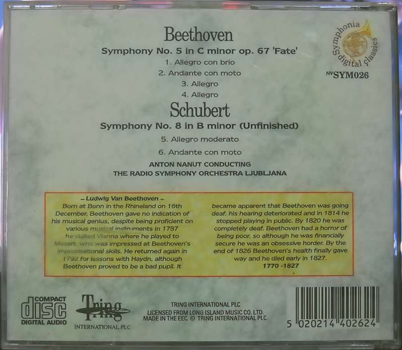 BEETHOVEN Schubert CD