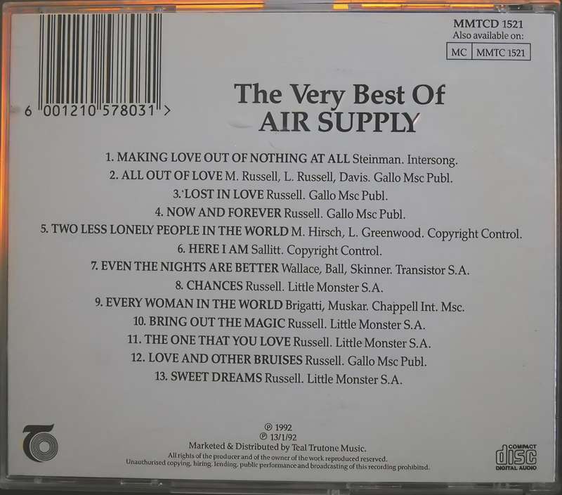 The Very Best of AIR SUPPLY CD