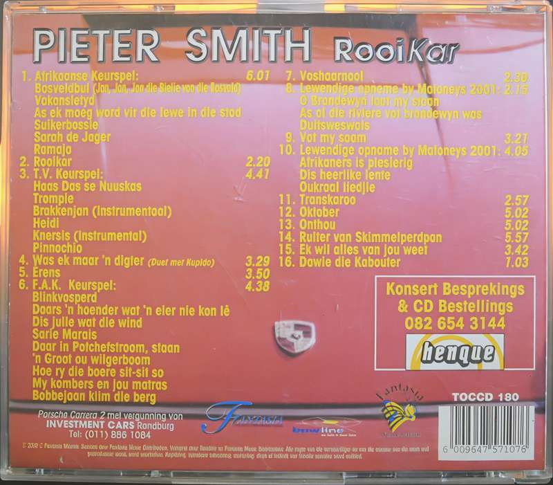 PIETER SMITH Rooi Kar CD