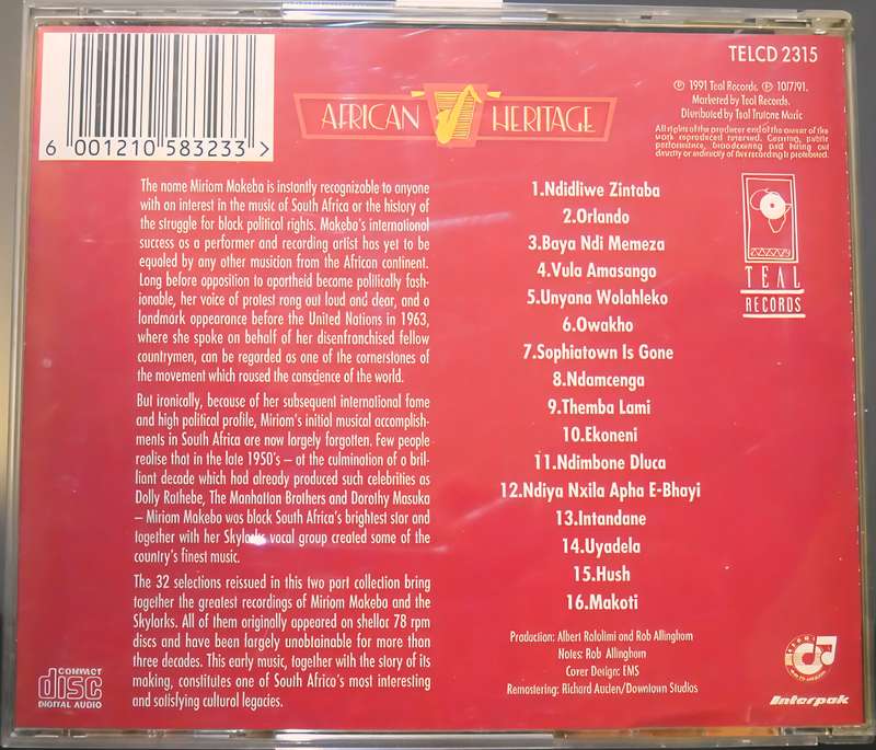 MIRIAM MAKEBA & the Skylarks vol 2