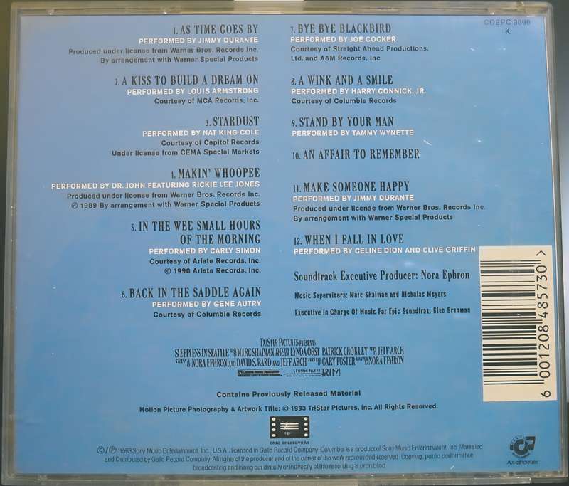 SLEEPLESS IN SEATTLE soundtrack CD