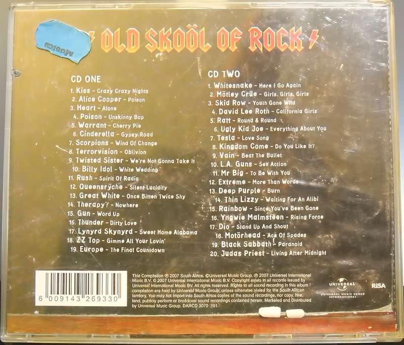 OLD SCHOOL OF ROCK CD
