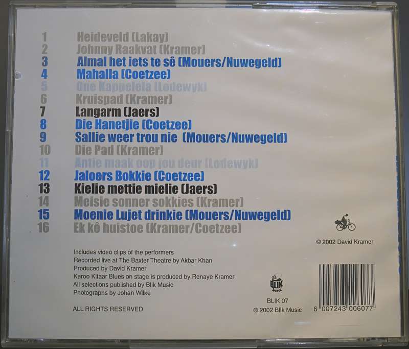DAVID KRAMER karoo kitaar blues CD