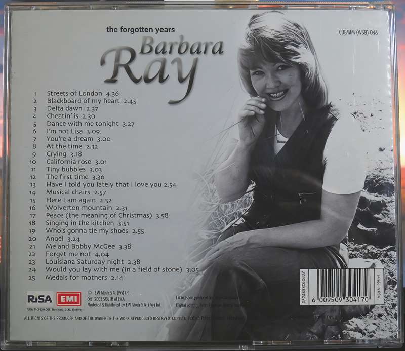 BARBARA RAY the forgotten years CD