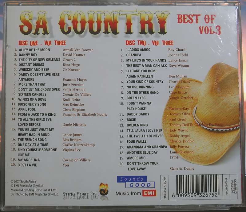 Best of SA COUNTRY Vol. 3 CD