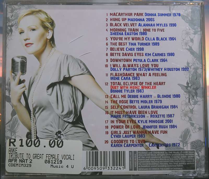 ANKE tribute to great female vocalists