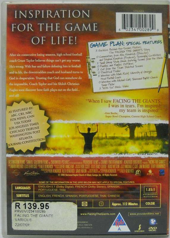 Facing The Giants (DVD) Region 1
