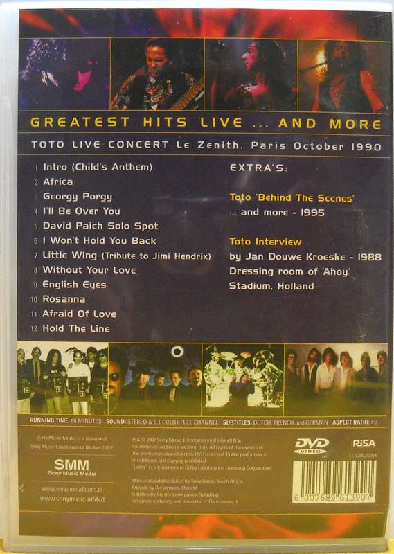 Toto Greatest Hits Live (DVD)