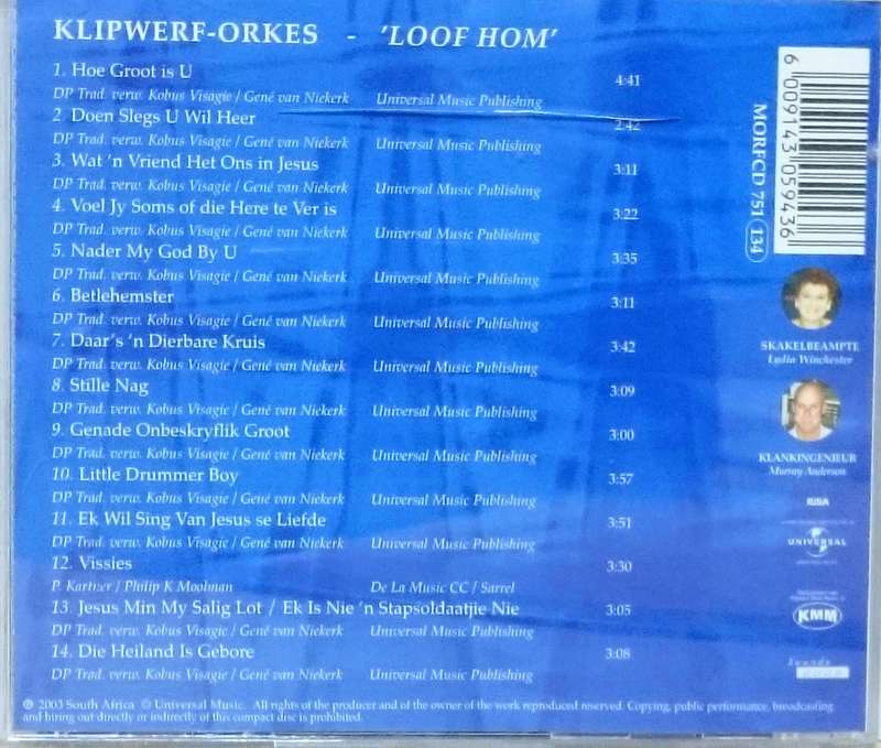Klipwerf - Orkes "Loof Hom" CD