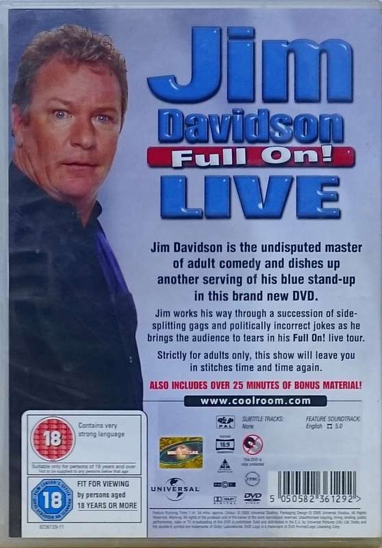 Jim Davidson Full On! Live DVD