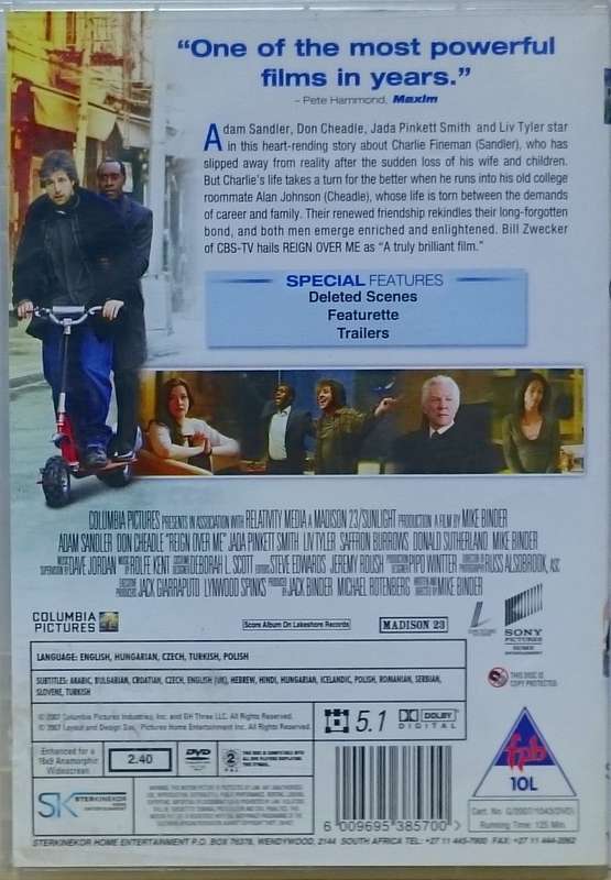 Reign Over Me DVD