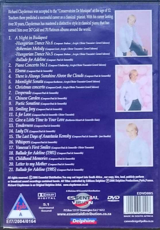 Richard Clayderman Memories DVD