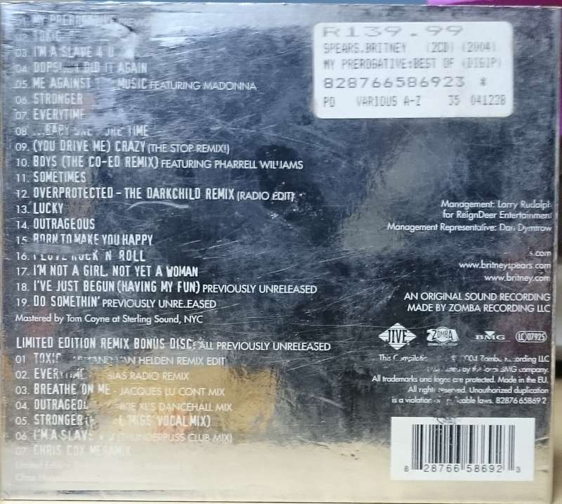 Britney Spears Greatest Hits: My Prerogative CD