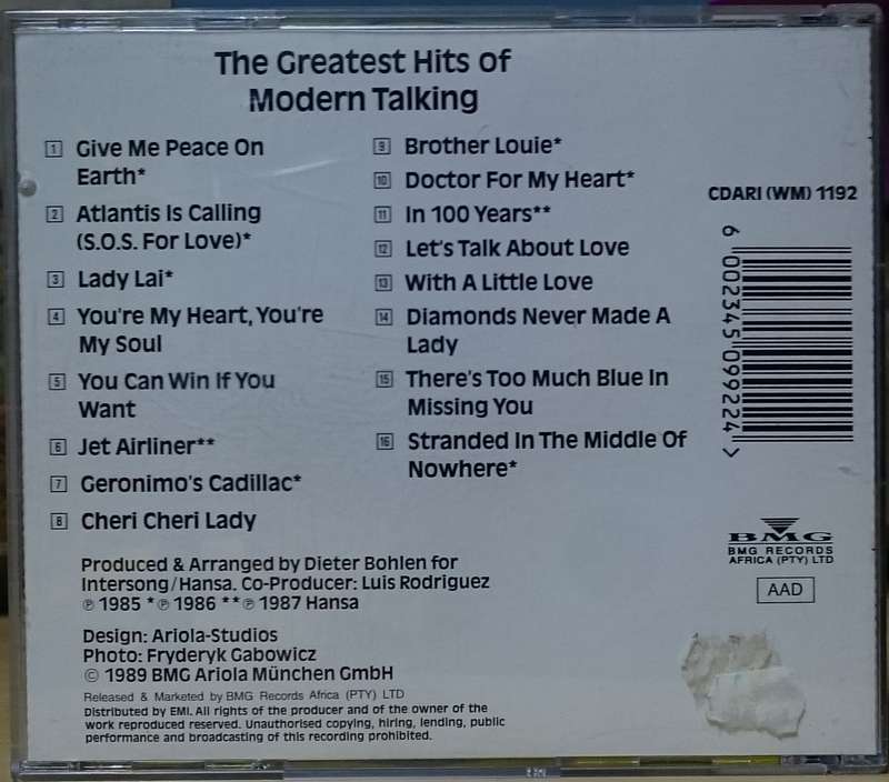The Greatest Hits of Modern Talking CD