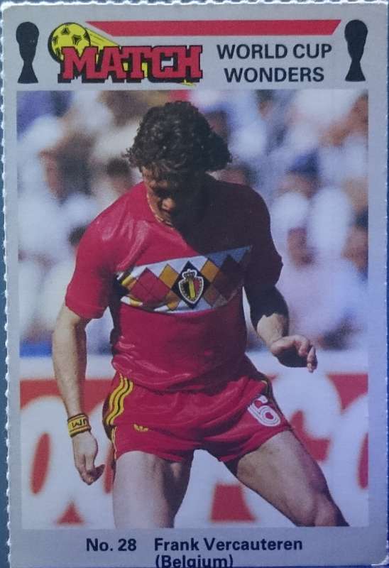 No. 28 Frank Vercauteren (Belgium) Match World Cup Wonders Trading Card