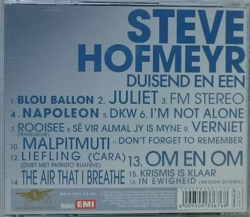 Steve Hofmeyr duisend en een CD