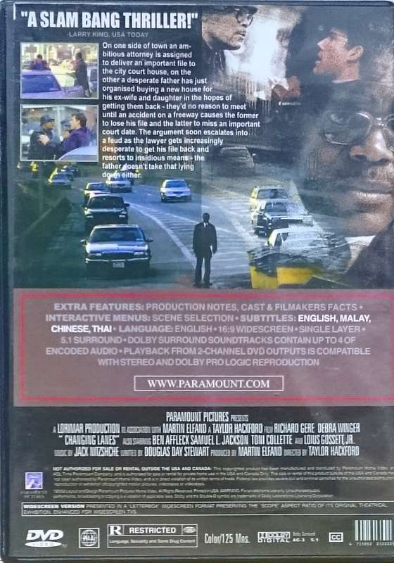 Changing Lanes DVD