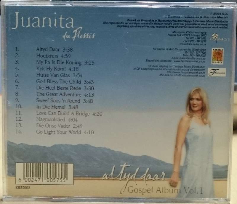 Juanita du Plessis altyd daar Gospel Album Vol.1 CD