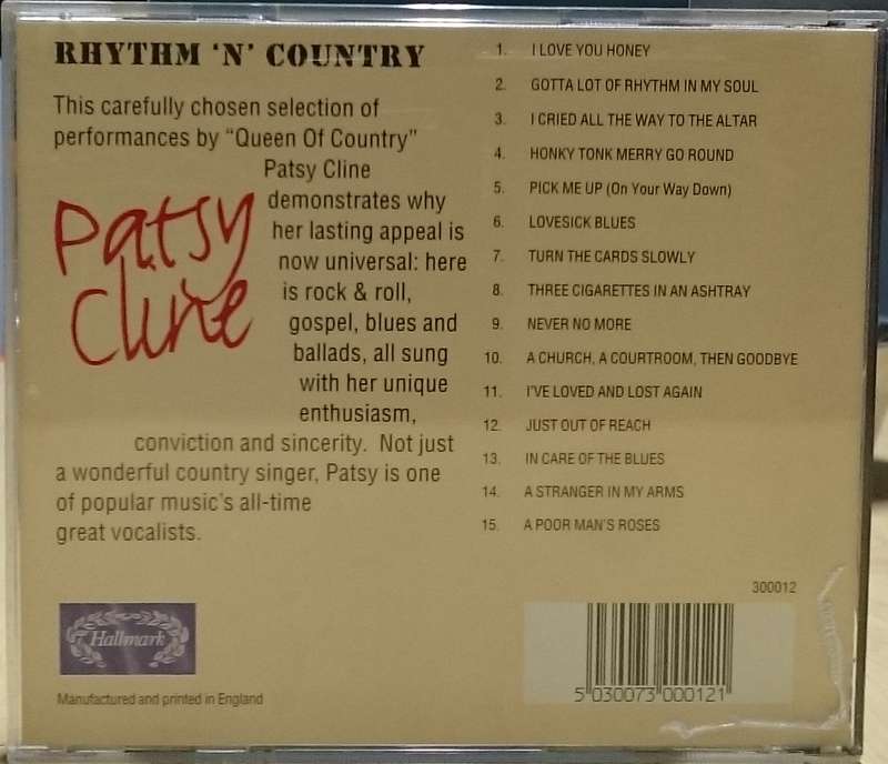 Patsy Cline Rhythm 'n Country CD