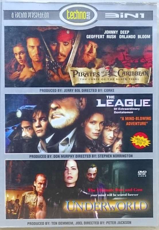 Pirates of the Caribbean + The League + Underworld (3 in 1 DVD)