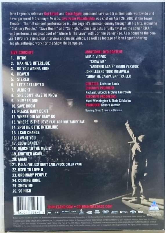 John Legend Live in Philadelphia DVD