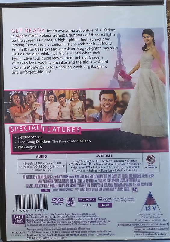 MONTE CARLO Selena Gomez DVD