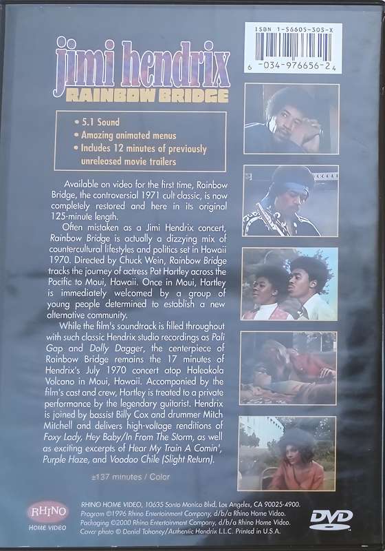 RAINBOW BRIDGE Jimi Hendrix DVD