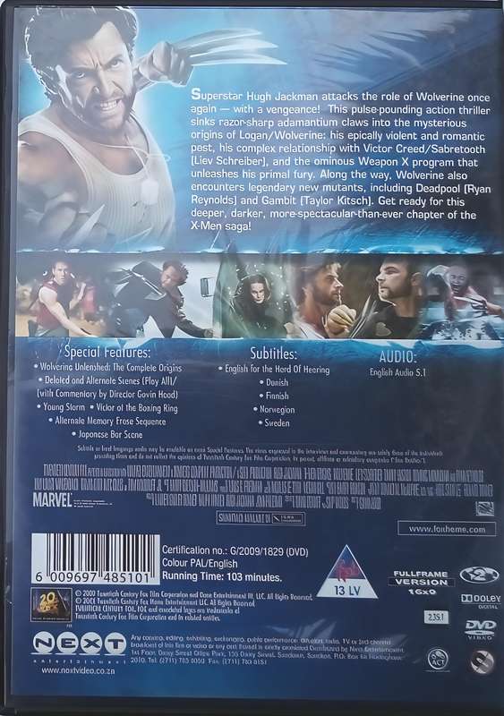 X-MEN ORIGNS WOLVERINE DVD