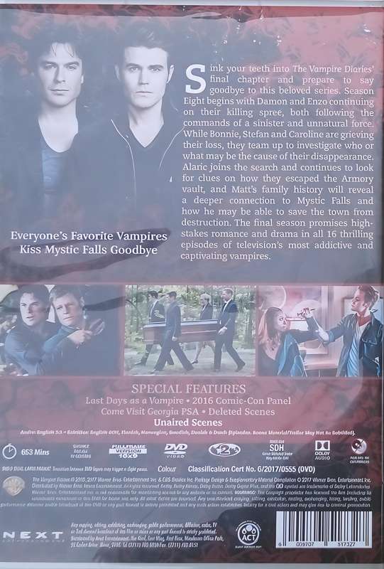 THE VAMPIRE DIARIES Season 8 dvd