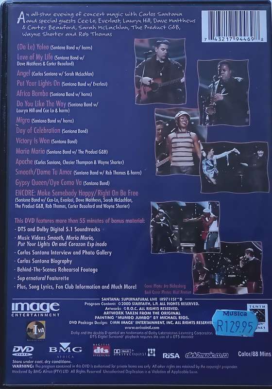 SANTANA Supernatural Live dvd