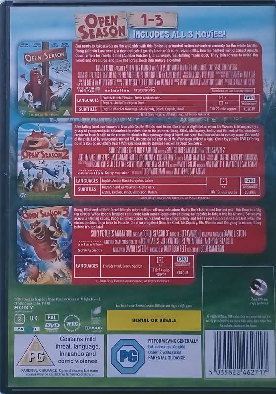 OPEN SEASON 1-3 Movies 3DVDs