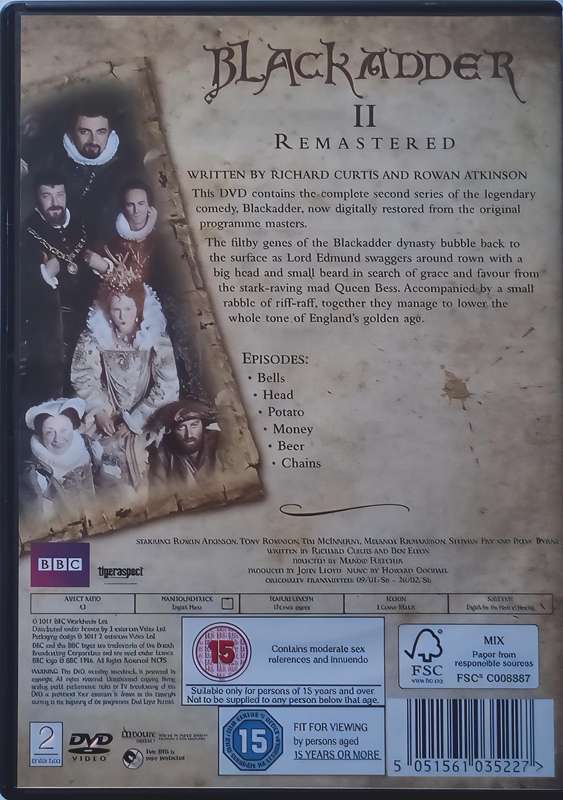 BLACK ADDER II Rowan Atkinson dvd
