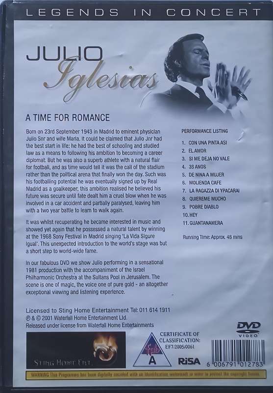 JULIO IGLESIAS A Time for Romance