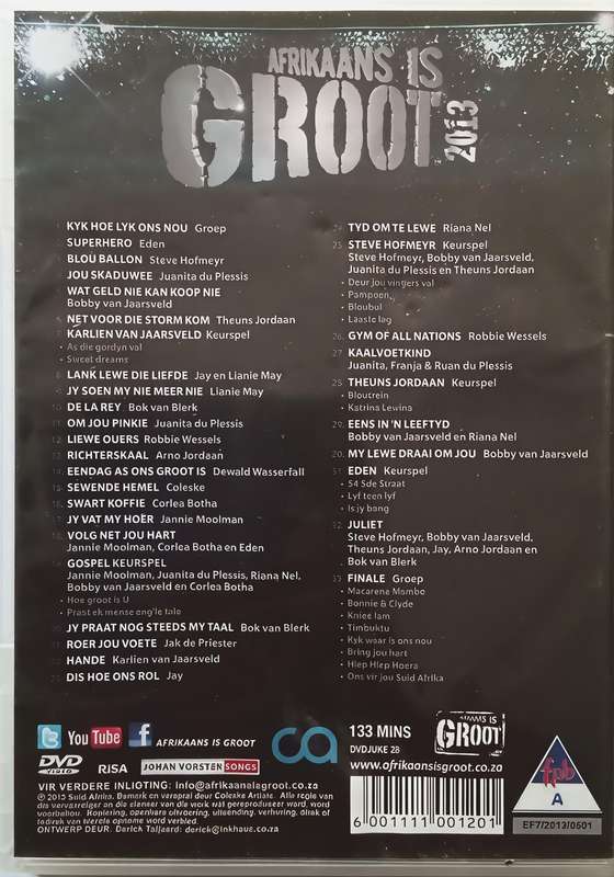 AFRIKAANS IS GROOT 2013 dvd