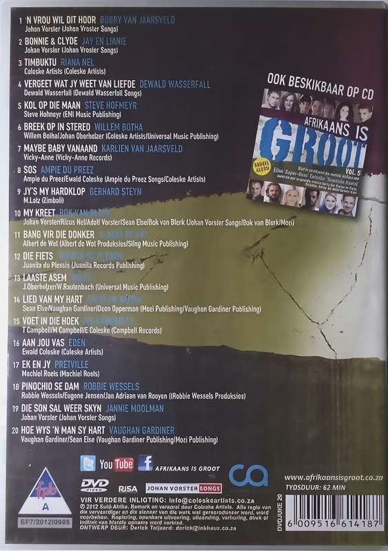 AFRIKAANS IS GROOT Vol. 5 dvd