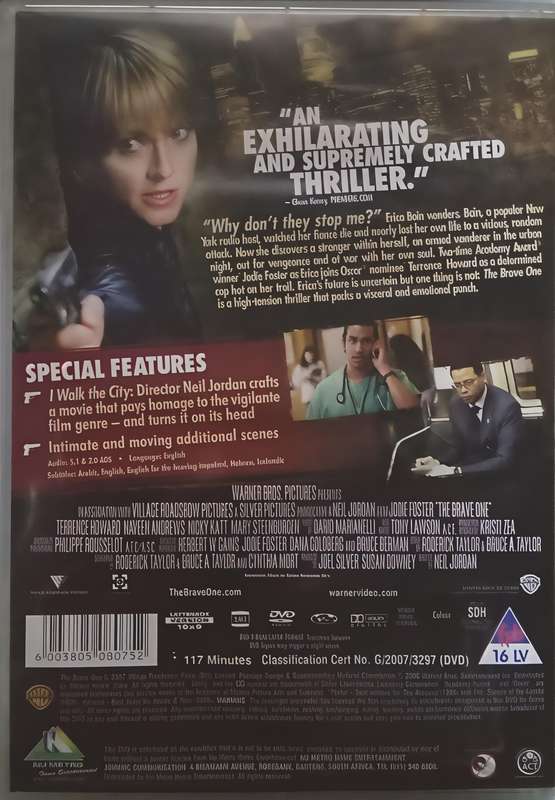 THE BRAVE ONE Jodie Foster DVD