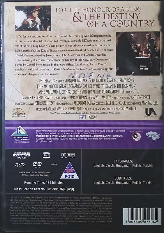 THE MAN IN THE IRON MASK DVD