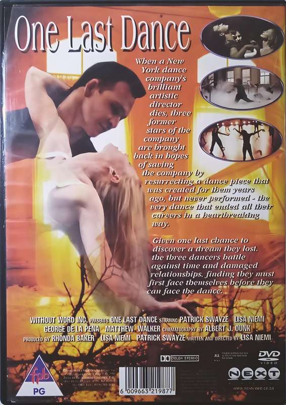 ONE LAST DANCE Patrick Swayze DVD