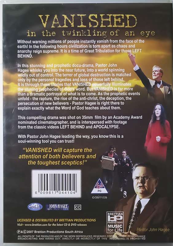VANISHED John Hagee DVD