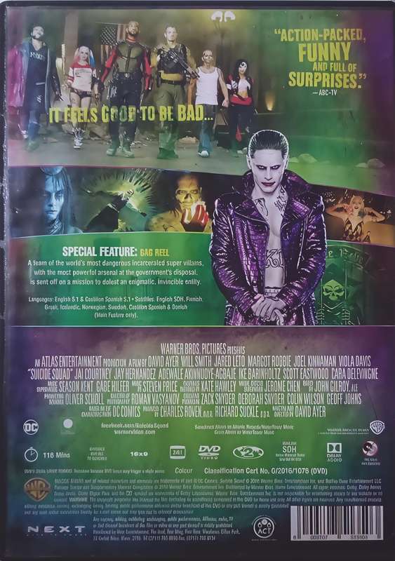 SUICIDE SQUAD Will Smith DVD