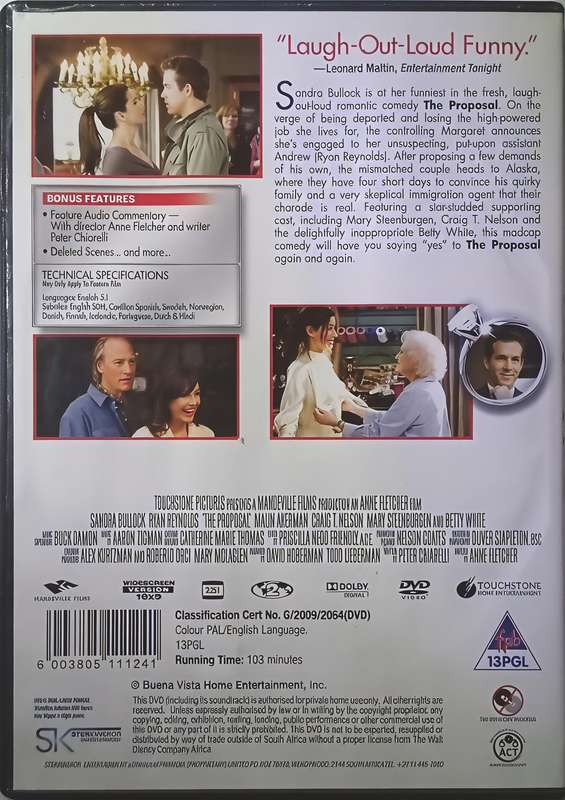 THE PROPOSAL Sandra Bullock DVD