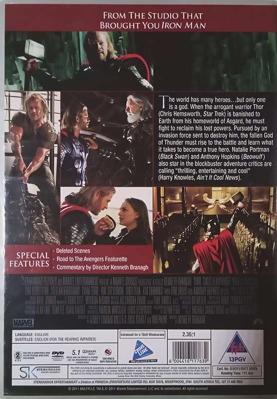 THOR Chris Hemsworth DVD
