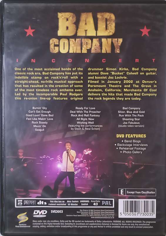 BAD COMPANY In Concert DVD