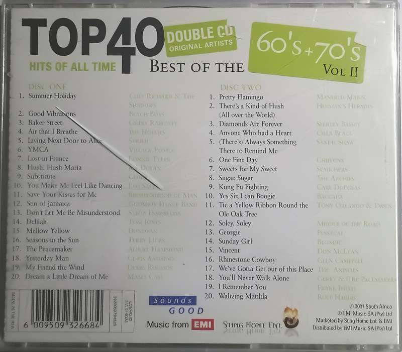 Top 40 Hits of All Time 60's+70's Vol II
