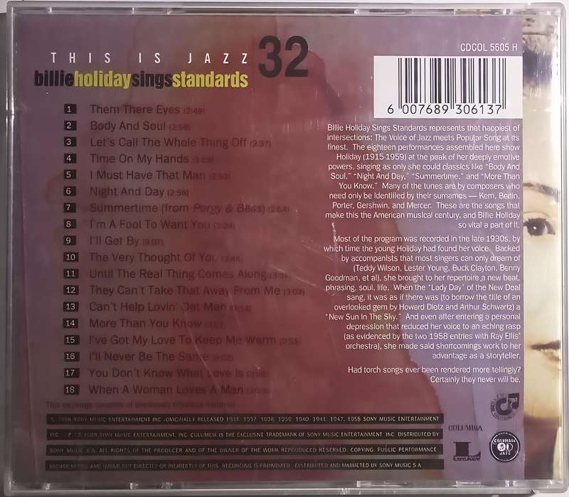 BILLIE HOLIDAY Sings Standards CD