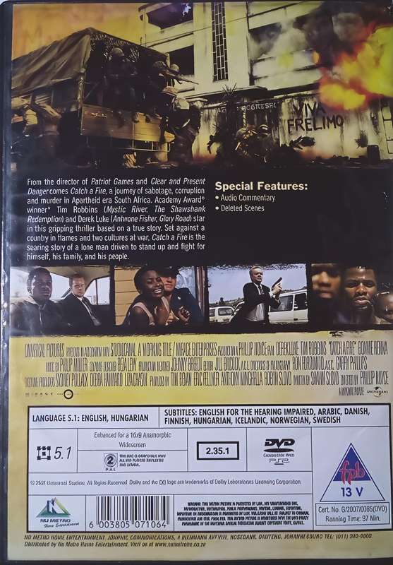 CATCH A FIRE Tim Robbins DVD