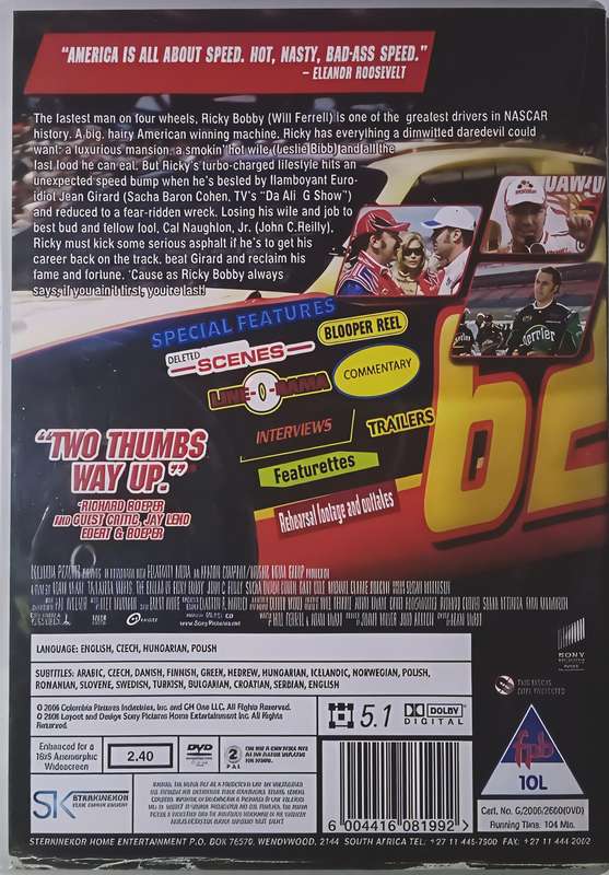 TALLADEGA NIGHTS Will Ferrell DVD